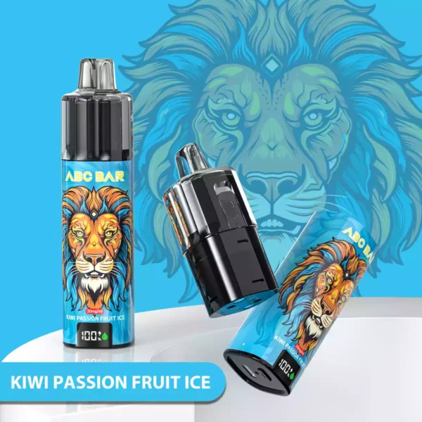 ABC BAR Kiwi Passion Fruit Ice - Triple chambre 850mAh Vape jetable avec 20mg de nicotine
